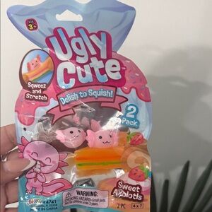 Ugly Cute Sweet Axolotls Squishy Toy 2-Pack - Pink & Orange